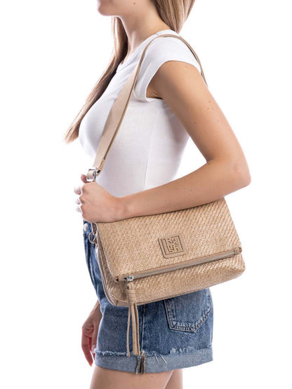 Borsa bandolera donna Refresh raffinata color fango