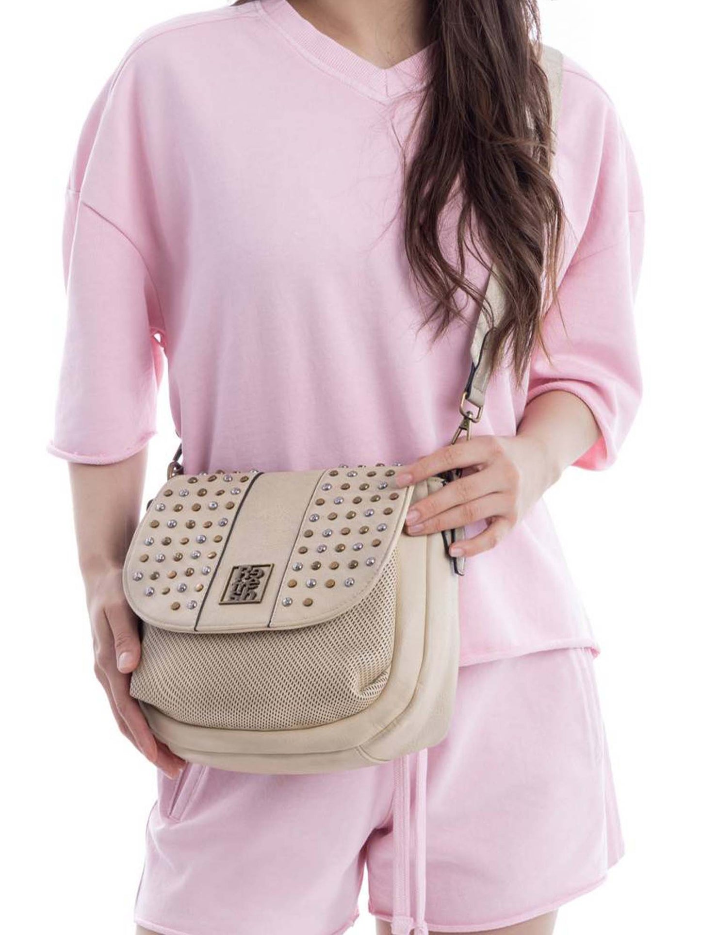 Refresh borsa a tracolla beige da donna, pratica e versatile