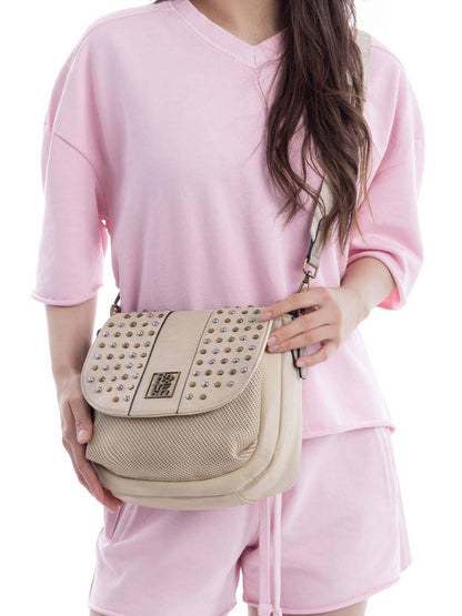 Refresh borsa a tracolla beige da donna, pratica e versatile