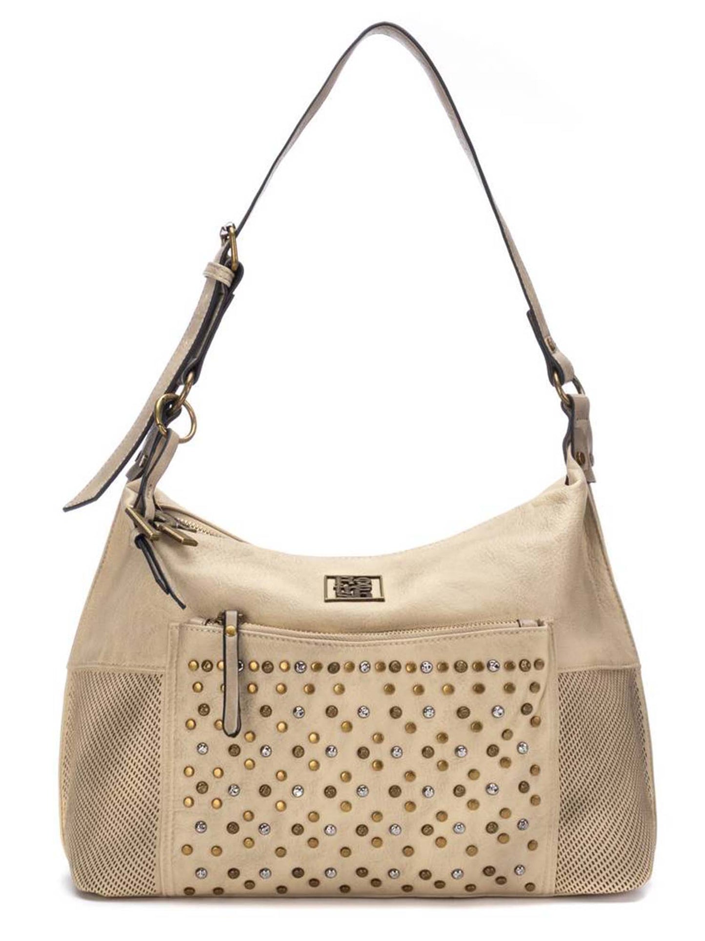 Refresh borsa a spalla donna beige con tracolla removibile