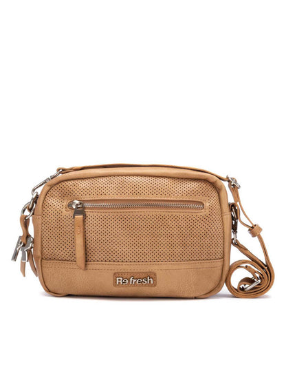 Borsa a tracolla Refresh beige in materiale sintetico per donna