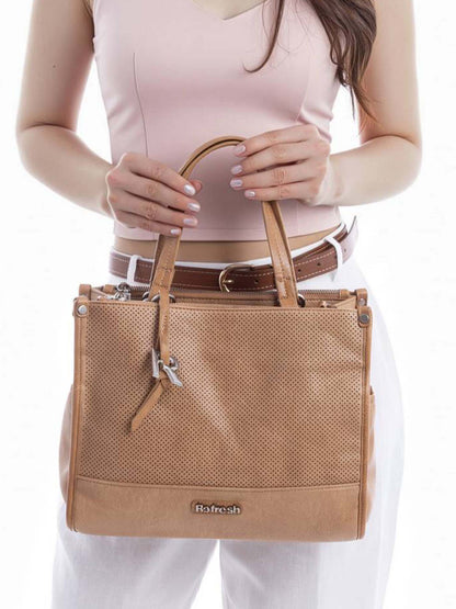 Borsa a tracolla Refresh in ecopelle beige da donna