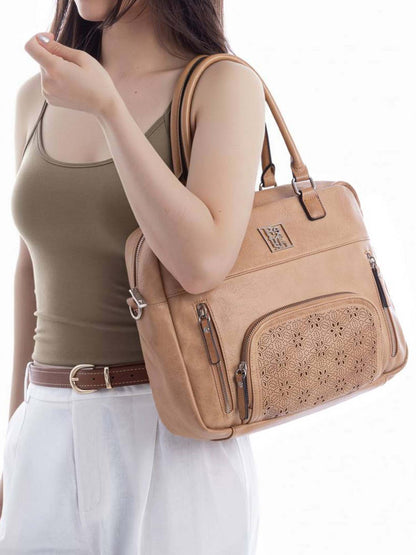 Borsa Refresh in ecopelle beige da donna elegante e funzionale