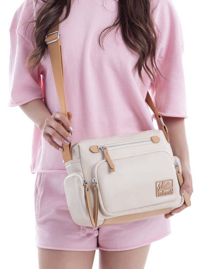 Borsa a tracolla donna in similpelle beige Refresh elegante e funzionale