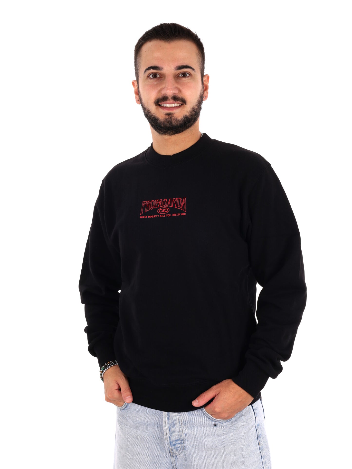 Propaganda 26FWPRFE777 BLACK, felpa da uomo nera