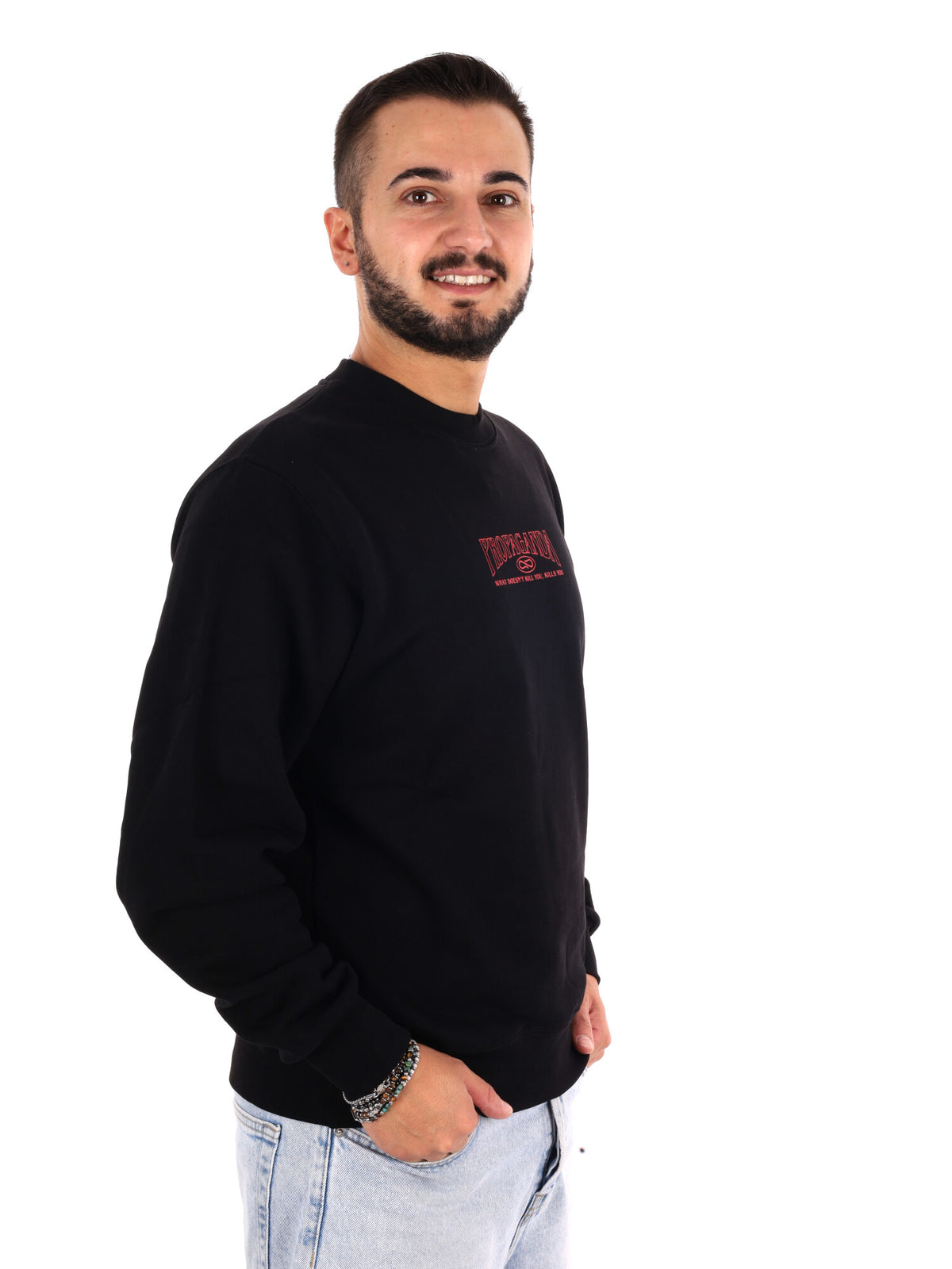 Propaganda 26FWPRFE777 BLACK, felpa da uomo nera
