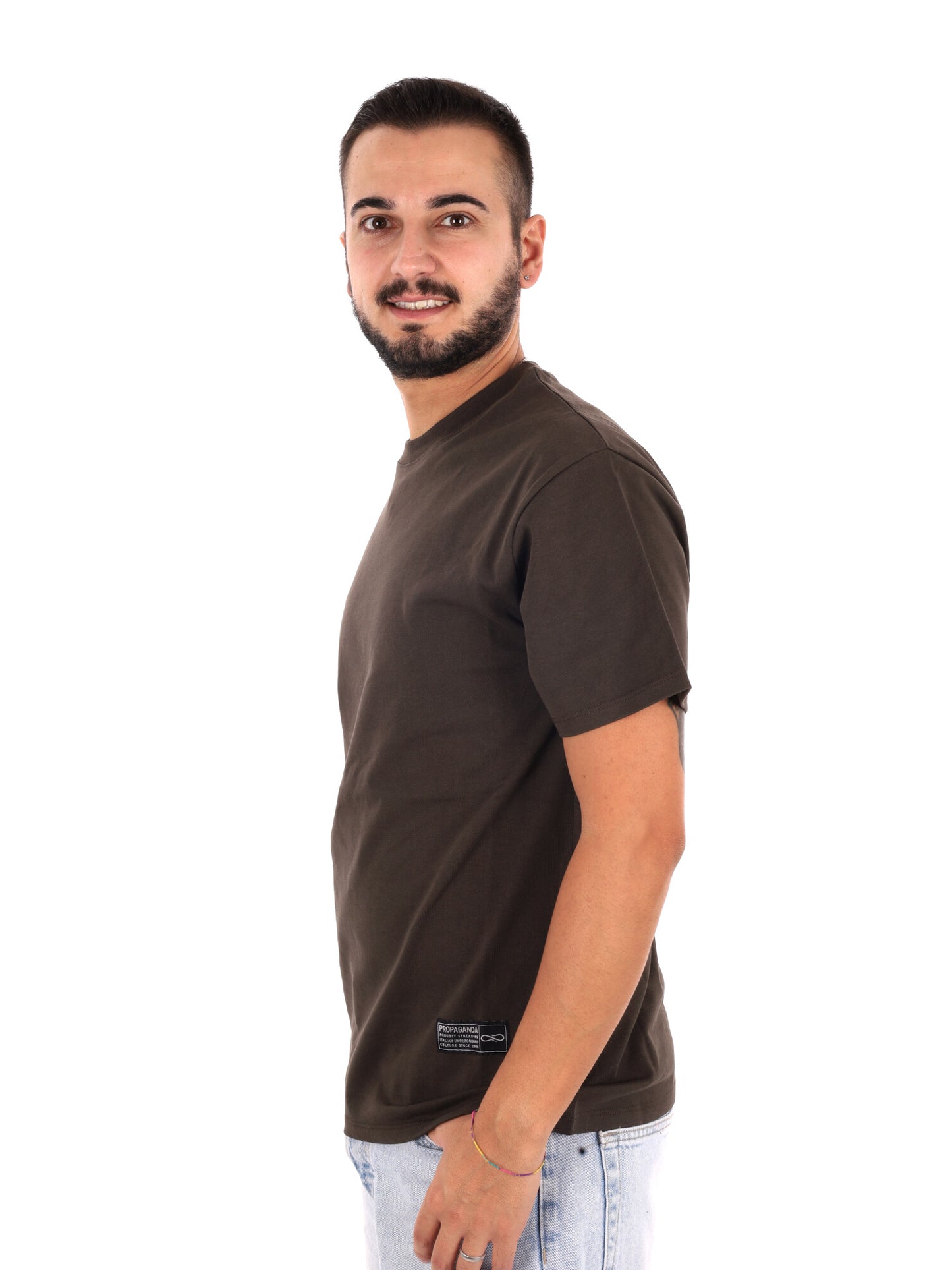 Propaganda 26fwprts939 caffe, t-shirt maniche corte da uomo marrone