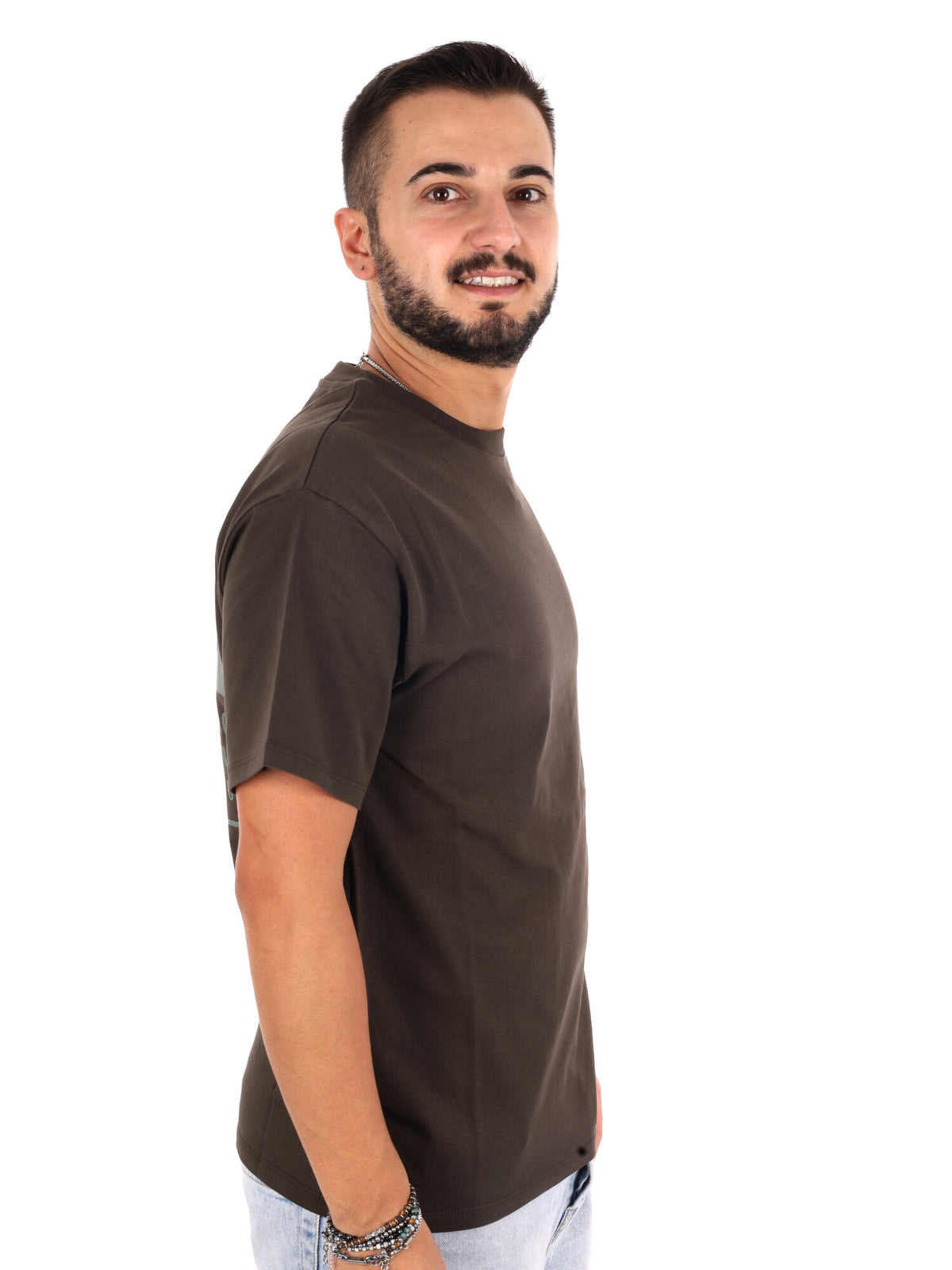 Propaganda 26fwprts939 caffe, t-shirt maniche corte da uomo marrone