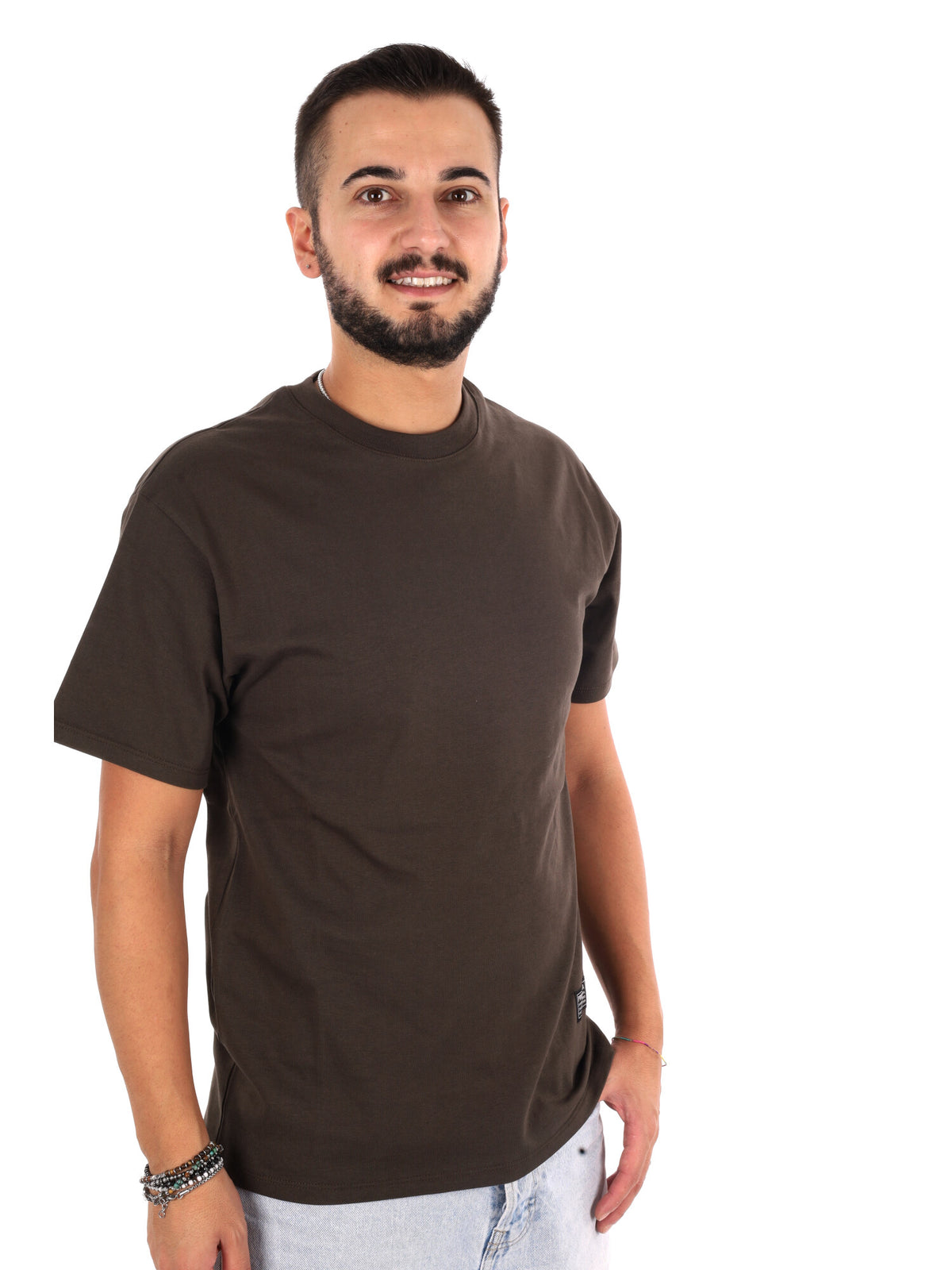Propaganda 26fwprts939 caffe, t-shirt maniche corte da uomo marrone