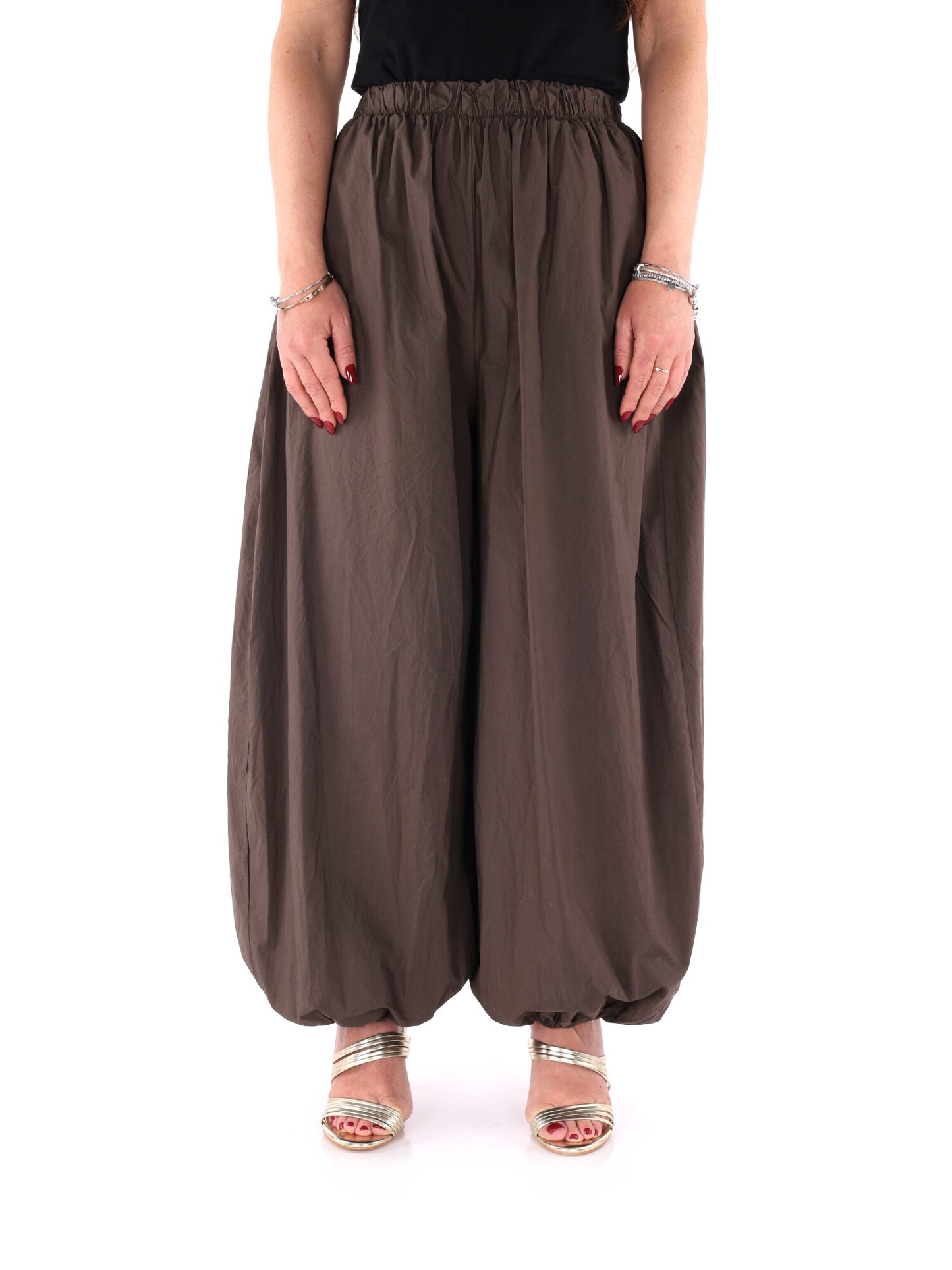 Pantaloni donna Miss Love marroni, stile versatile e confortevole