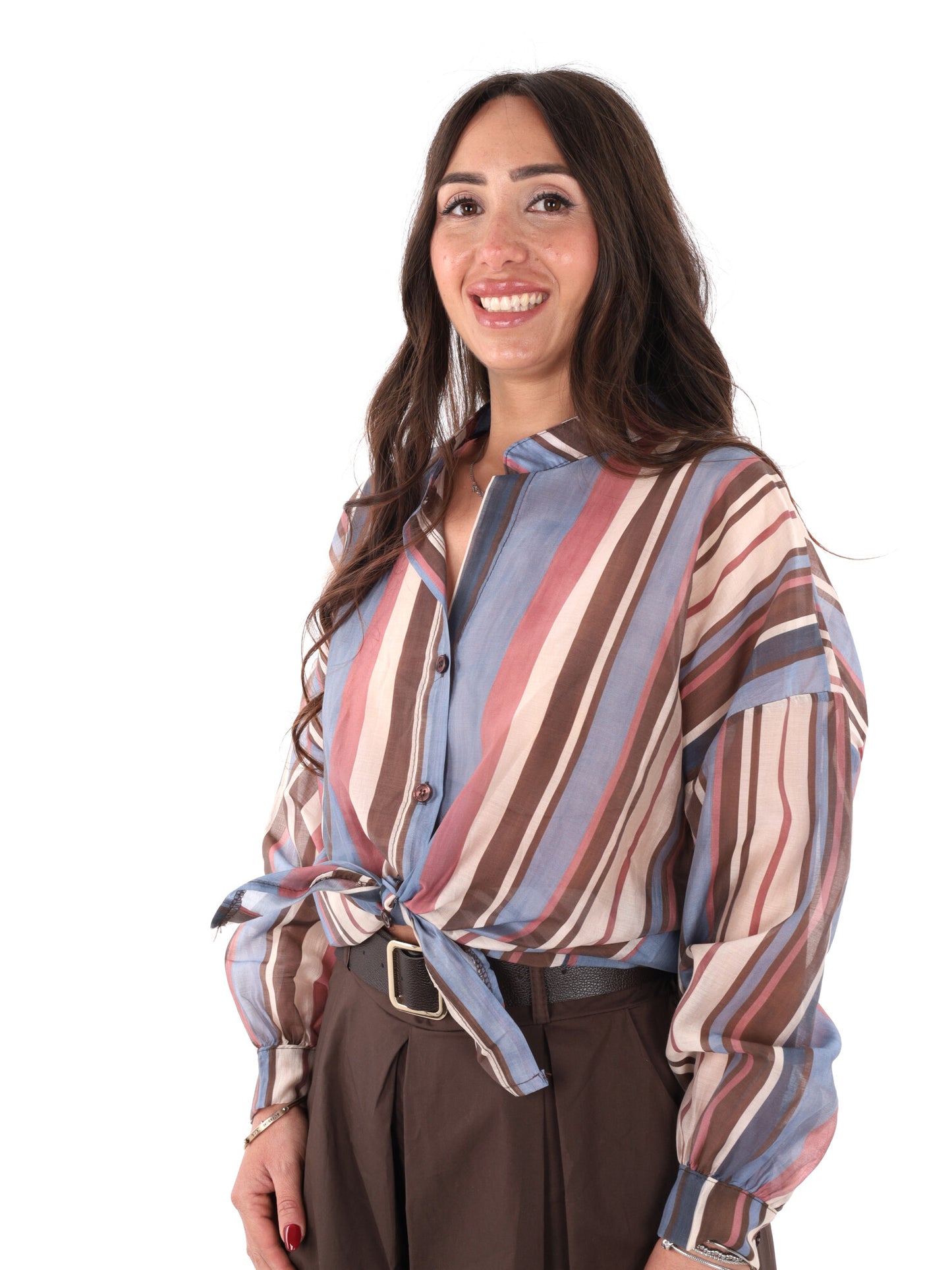 Camicia azzurra da donna Miss Love, raffinata e versatile