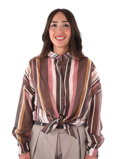Camicia marrone da donna Miss Love, elegante e versatile