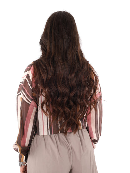 Camicia marrone da donna Miss Love, elegante e versatile
