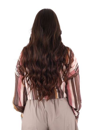 Camicia marrone da donna Miss Love, elegante e versatile