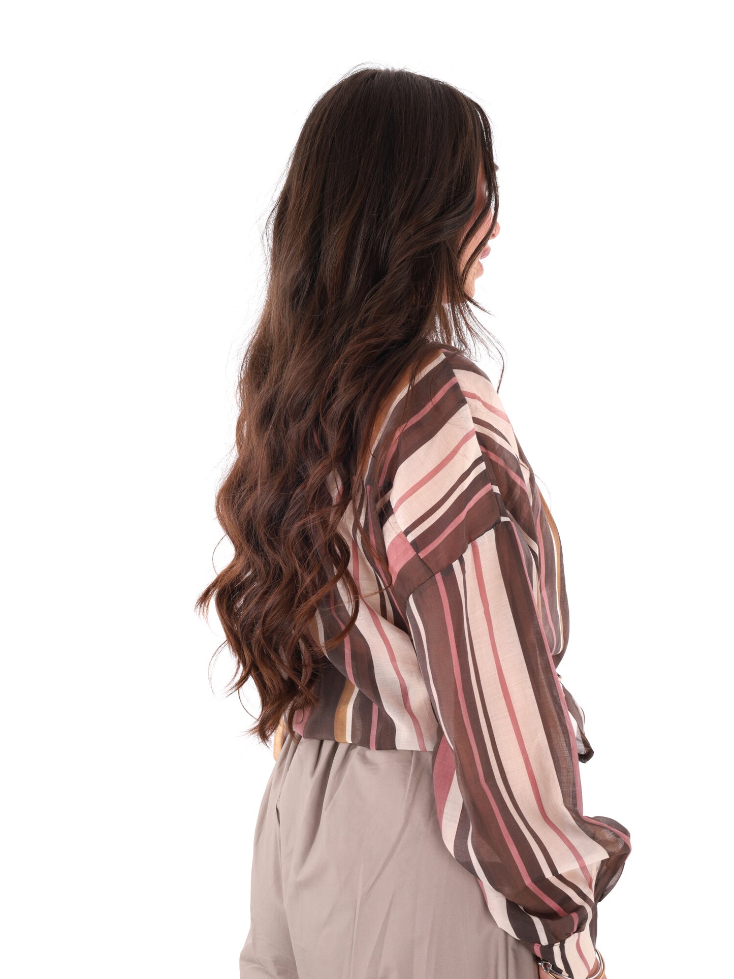 Camicia marrone da donna Miss Love, elegante e versatile