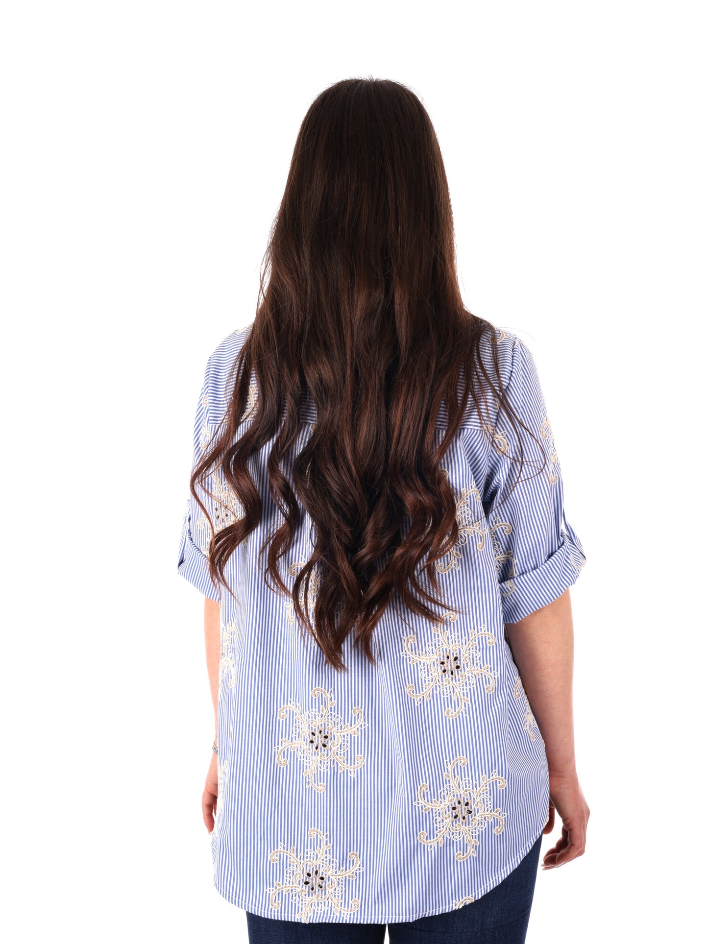 Camicia azzurra Miss Love da donna per primavera estate