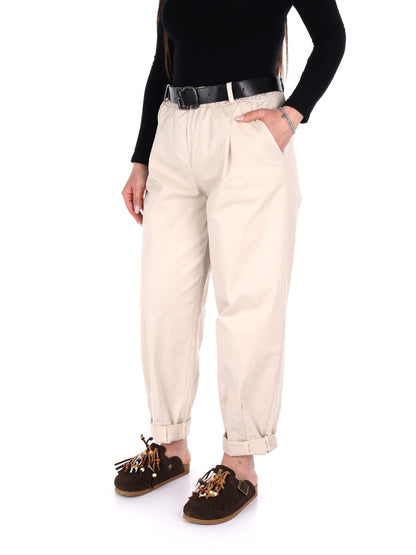 Pantaloni beige da donna Miss Love, eleganza e comfort casual