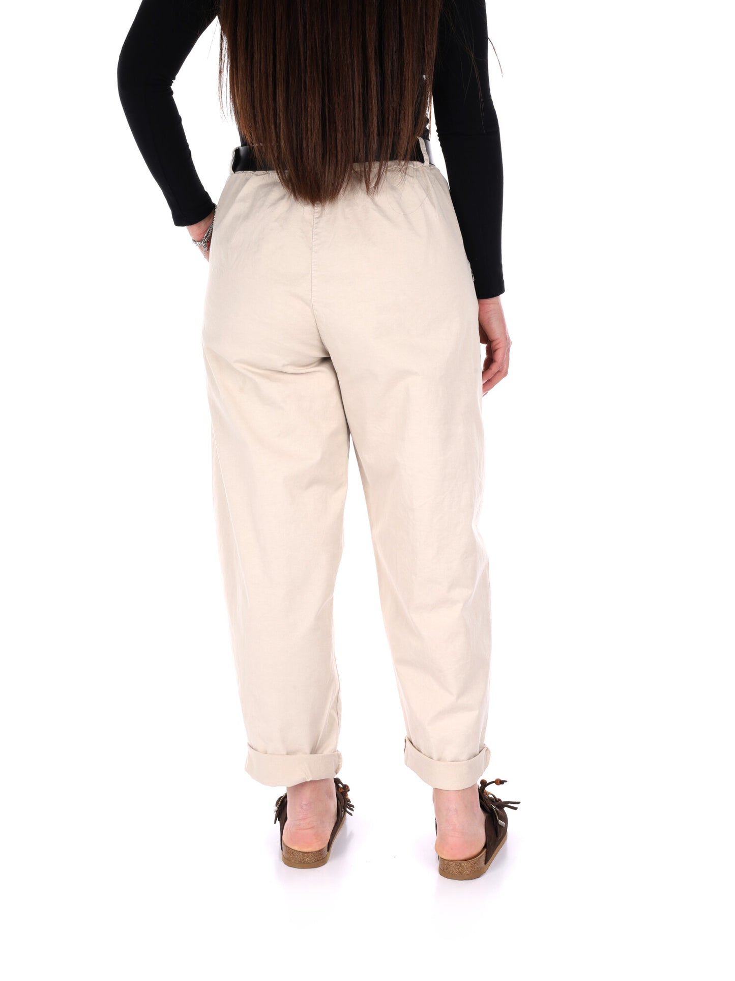 Pantaloni beige da donna Miss Love, eleganza e comfort casual