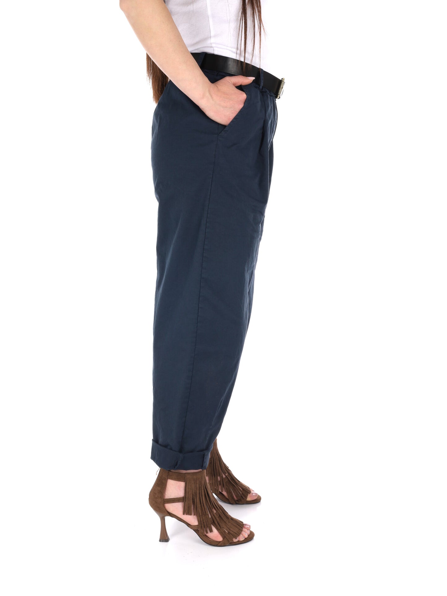 Pantaloni wide leg Miss Love donna in denim blu