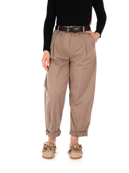 Pantaloni donna Miss Love in tinta fango per la primavera