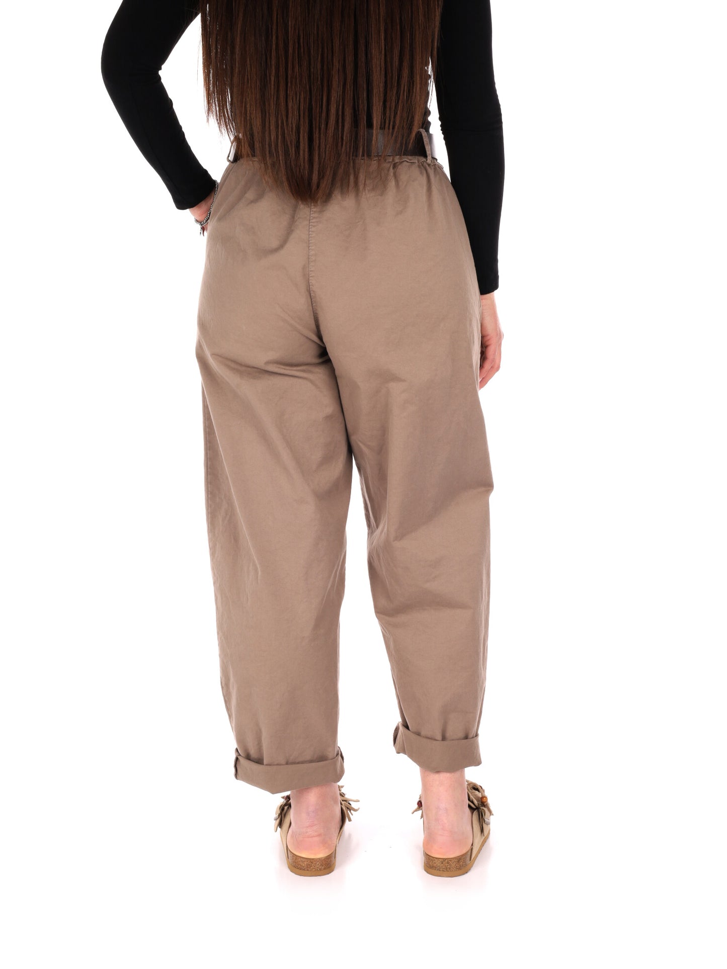 Pantaloni donna Miss Love in tinta fango per la primavera