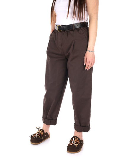 Pantaloni Miss Love donna marroni per la primavera estate