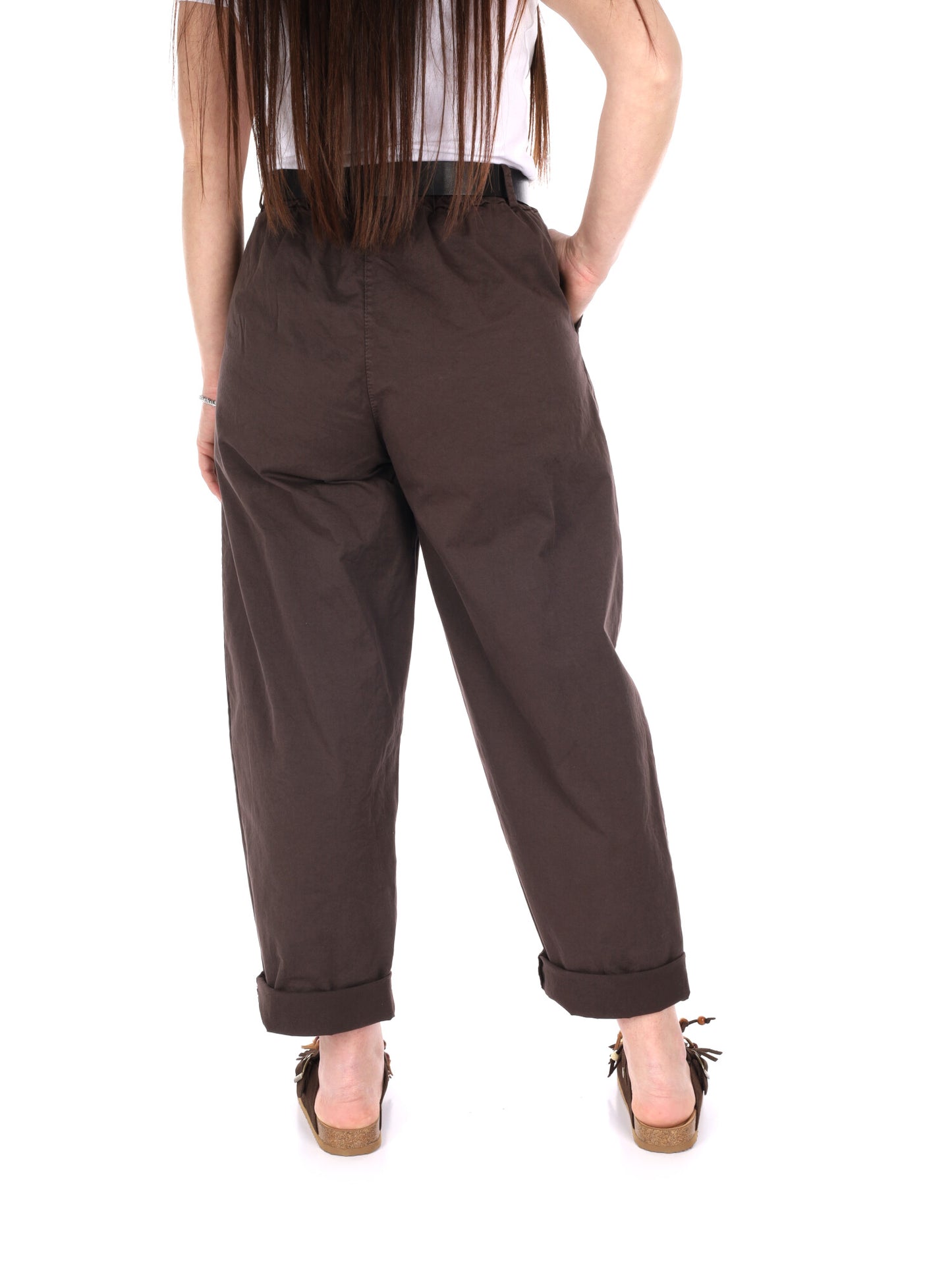 Pantaloni Miss Love donna marroni per la primavera estate