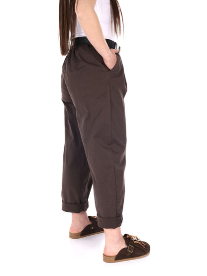 Pantaloni Miss Love donna marroni per la primavera estate