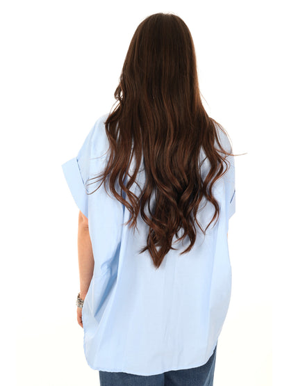 Miss Love camicia donna azzurra elegante e versatile