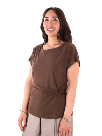 T-shirt donna Miss Love in marrone, stile semplice e versatile