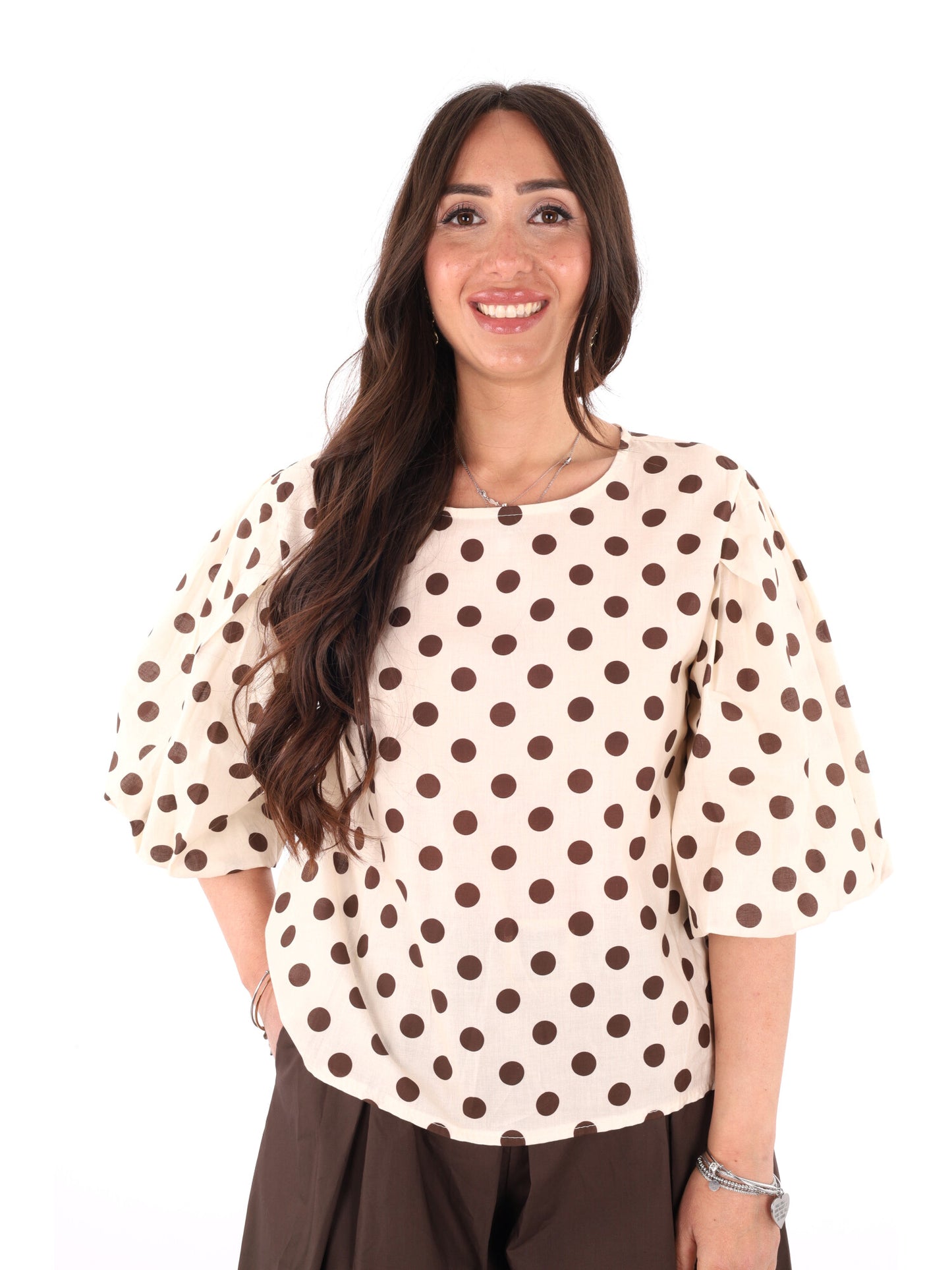 Miss Love blusa donna in colore crema elegante e versatile