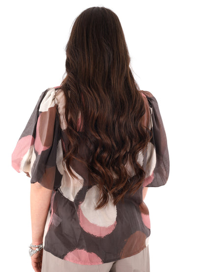 Miss Love camicia donna marrone elegante e versatile