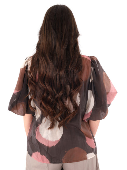 Miss Love camicia donna marrone elegante e versatile