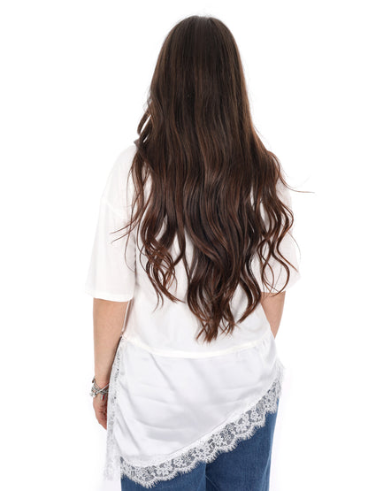 Miss Love t-shirt maniche corte da donna bianca