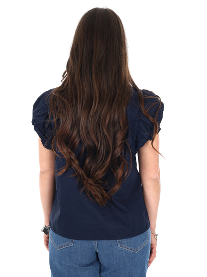 Miss Love camicia oversize donna blu in cotone e poliestere