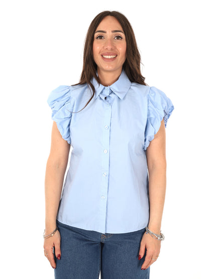 Camicia donna Miss Love azzurra ideale per la primavera estate