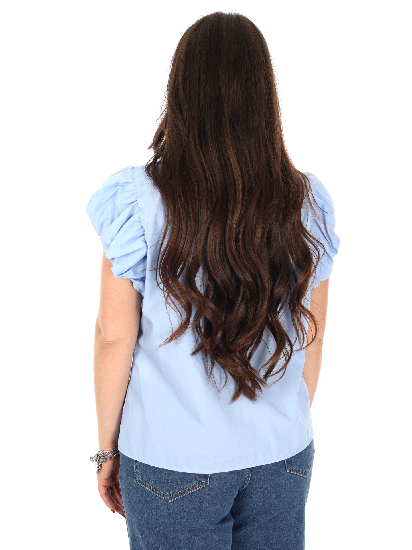 Camicia donna Miss Love azzurra ideale per la primavera estate