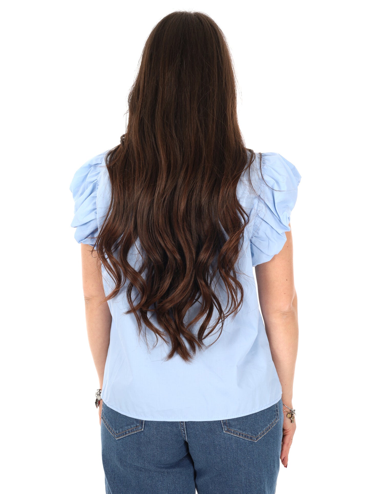 Camicia donna Miss Love azzurra ideale per la primavera estate