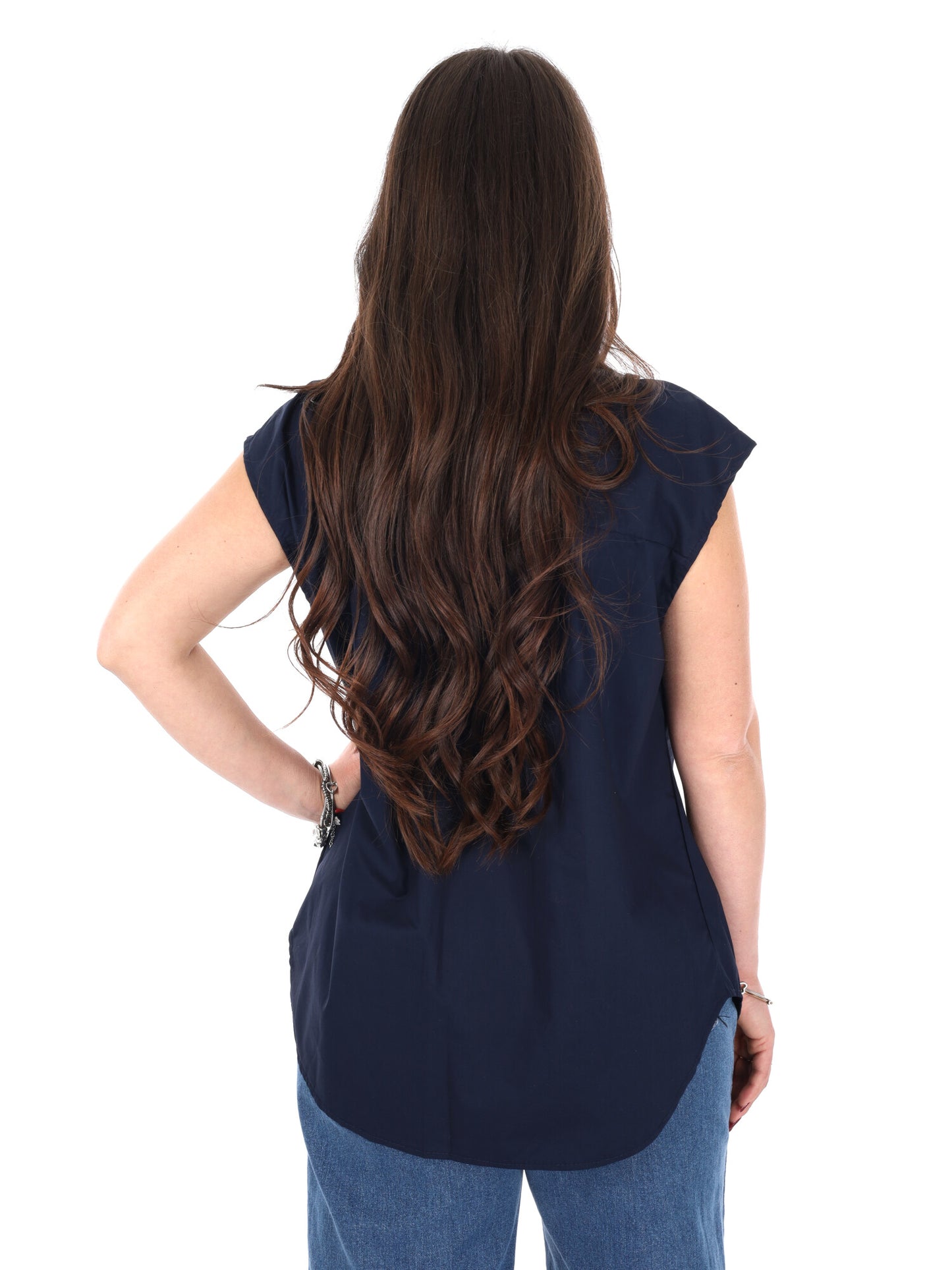 Miss Love camicia donna blu in tessuto leggero e morbido