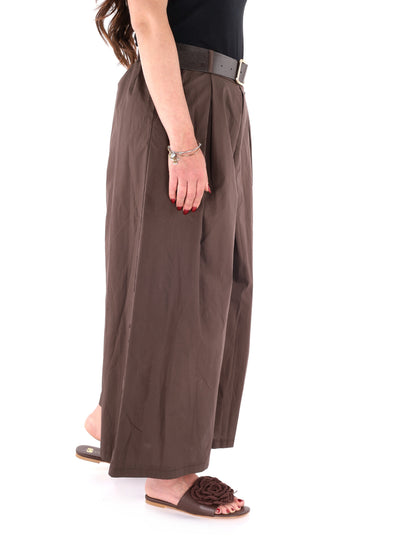 Miss Love, pantalone donna marrone in tessuto elegante