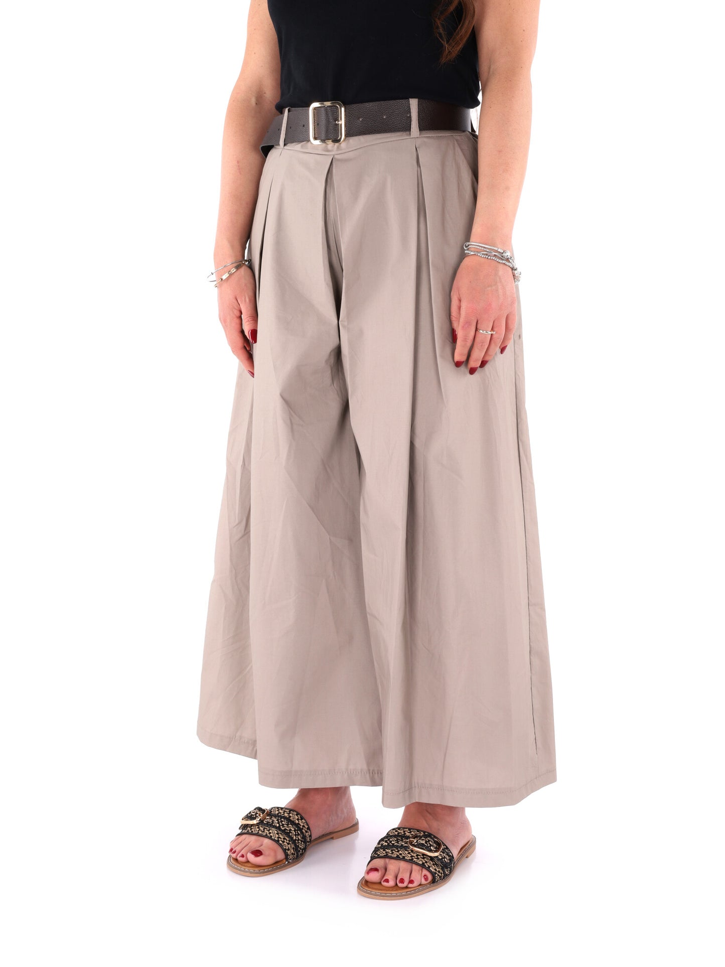 Pantaloni da donna Miss Love in coordinato beige