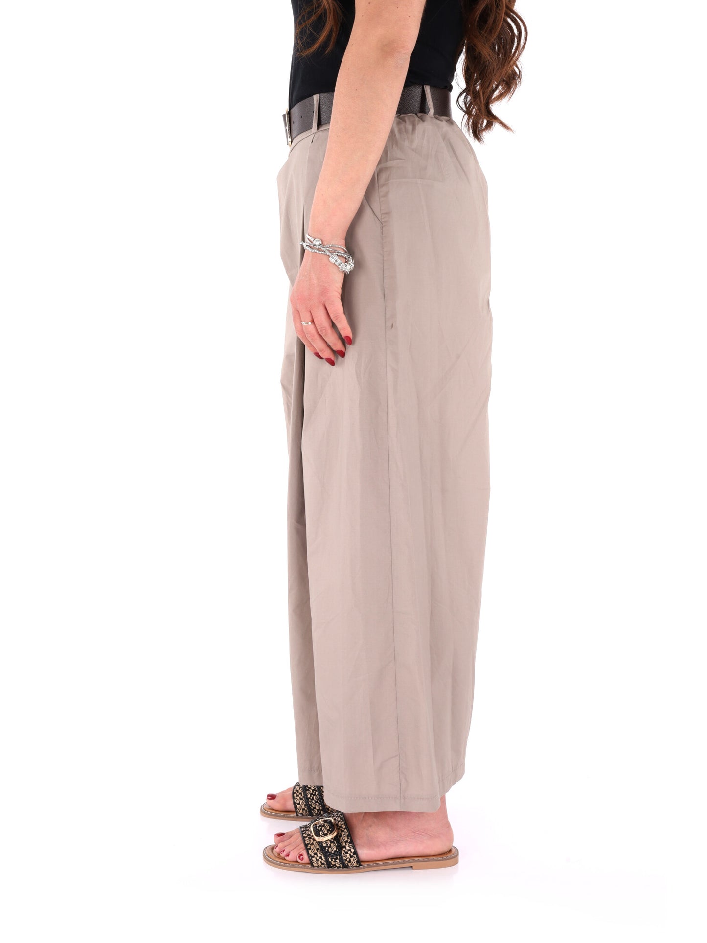 Pantaloni da donna Miss Love in coordinato beige
