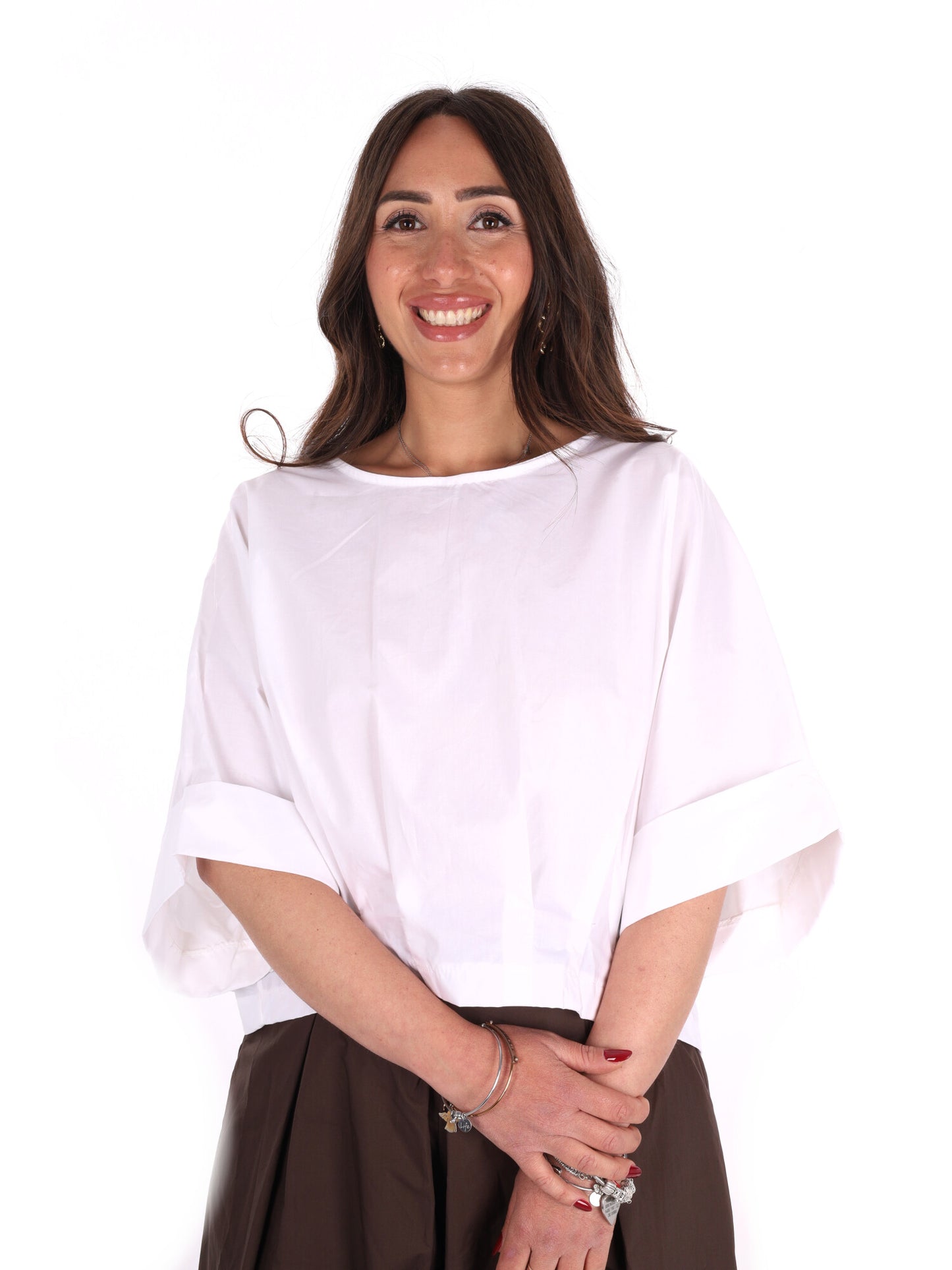 Miss Love blusa bianca da donna elegante e raffinata