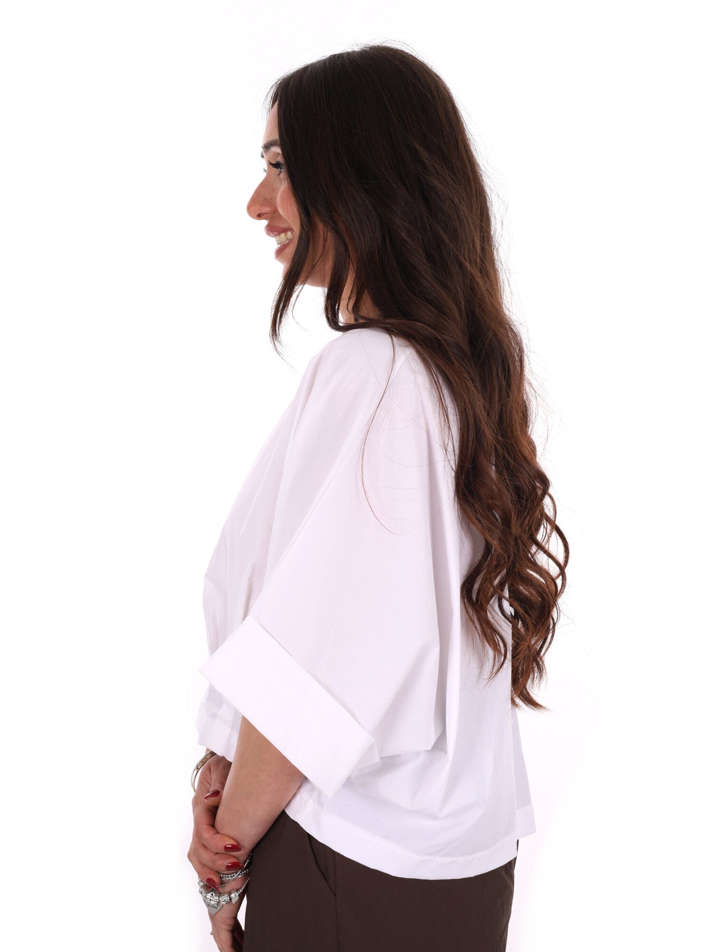 Miss Love blusa bianca da donna elegante e raffinata