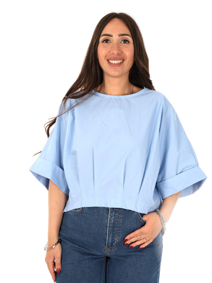 Miss Love blusa azzurra elegante da donna