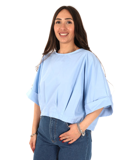 Miss Love blusa azzurra elegante da donna