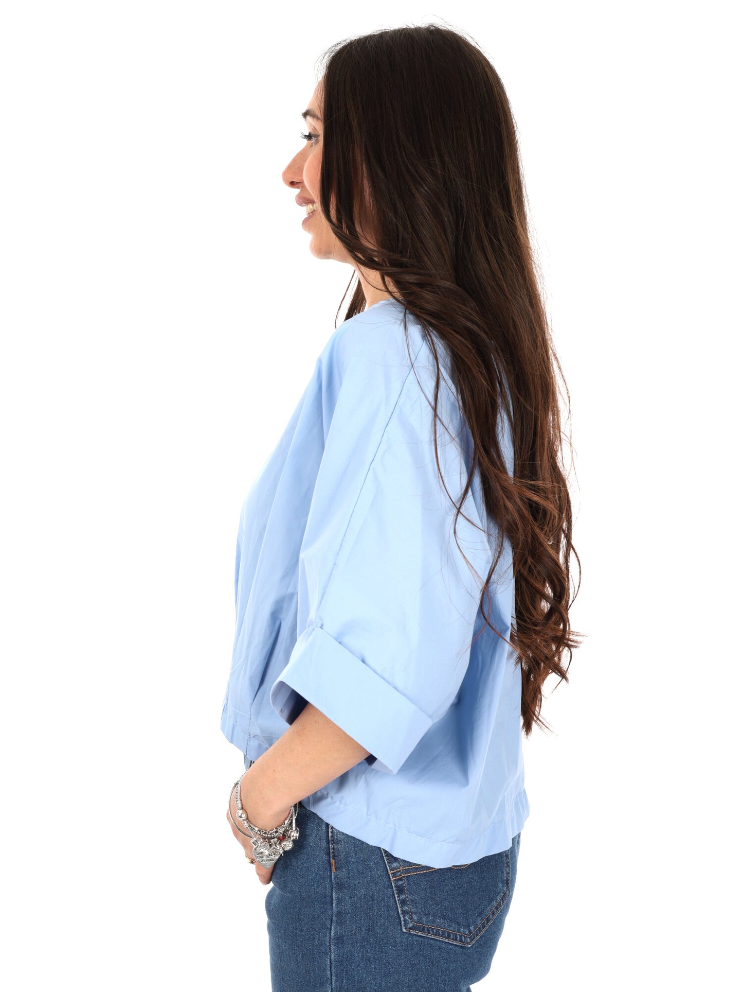 Miss Love blusa azzurra elegante da donna