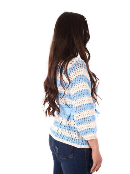 Maglia azzurra Miss Love da donna in tessuto leggero e morbido