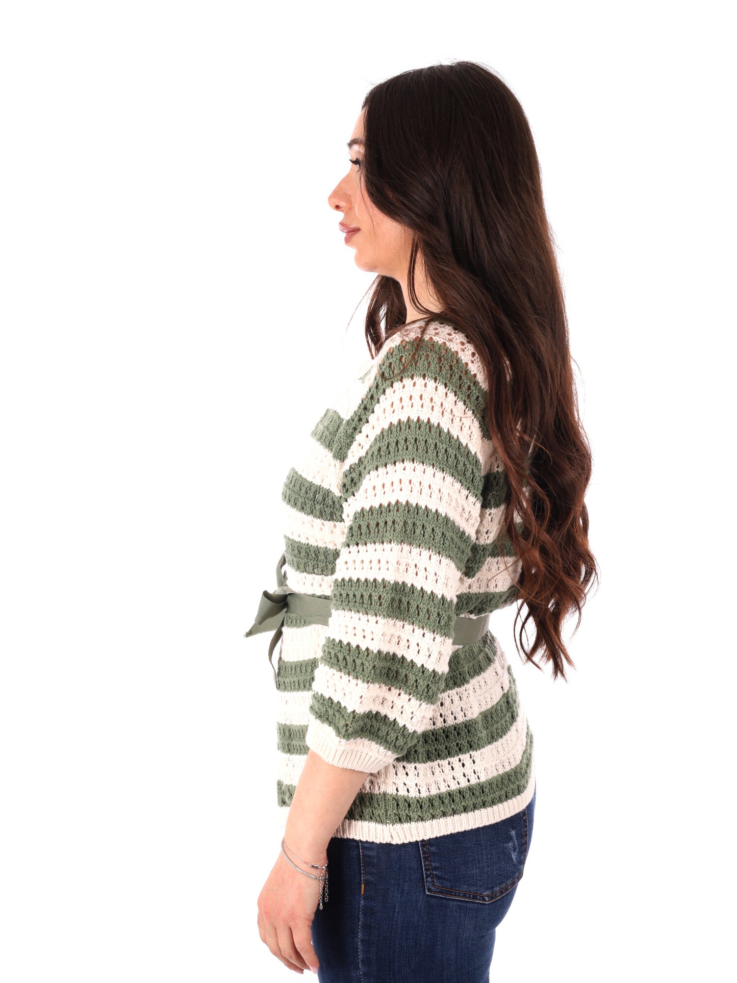 Maglia verde militare Miss Love da donna per un look versatile