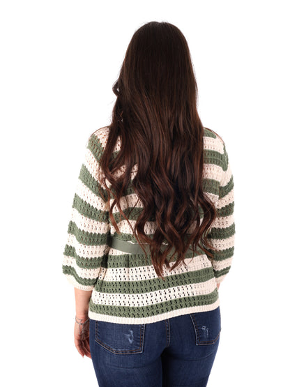 Maglia verde militare Miss Love da donna per un look versatile